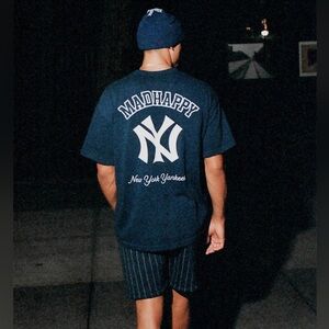 Madhappy New York Yankees Navy Blue and White Mens TShirt